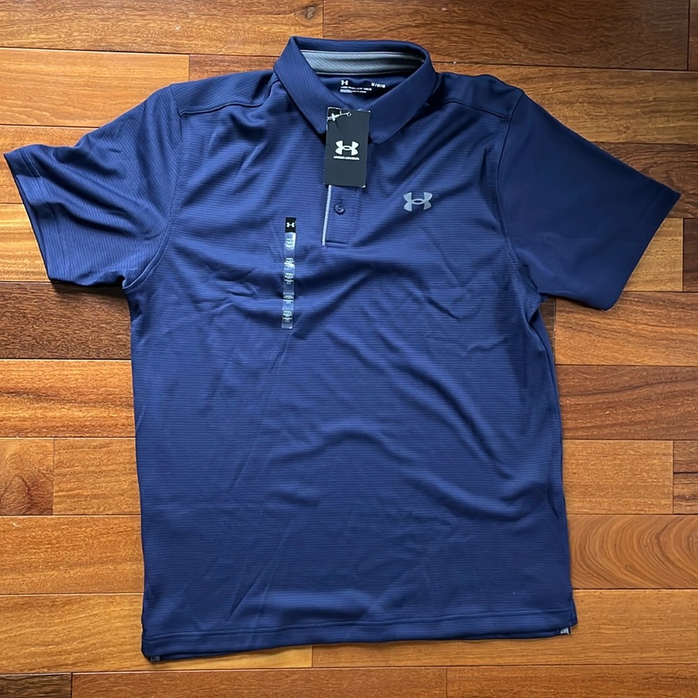 Under Armour men’s medium tech polo blue NWT